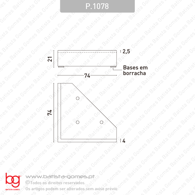 P�s para m�veis 74x74mm - ZAMAC